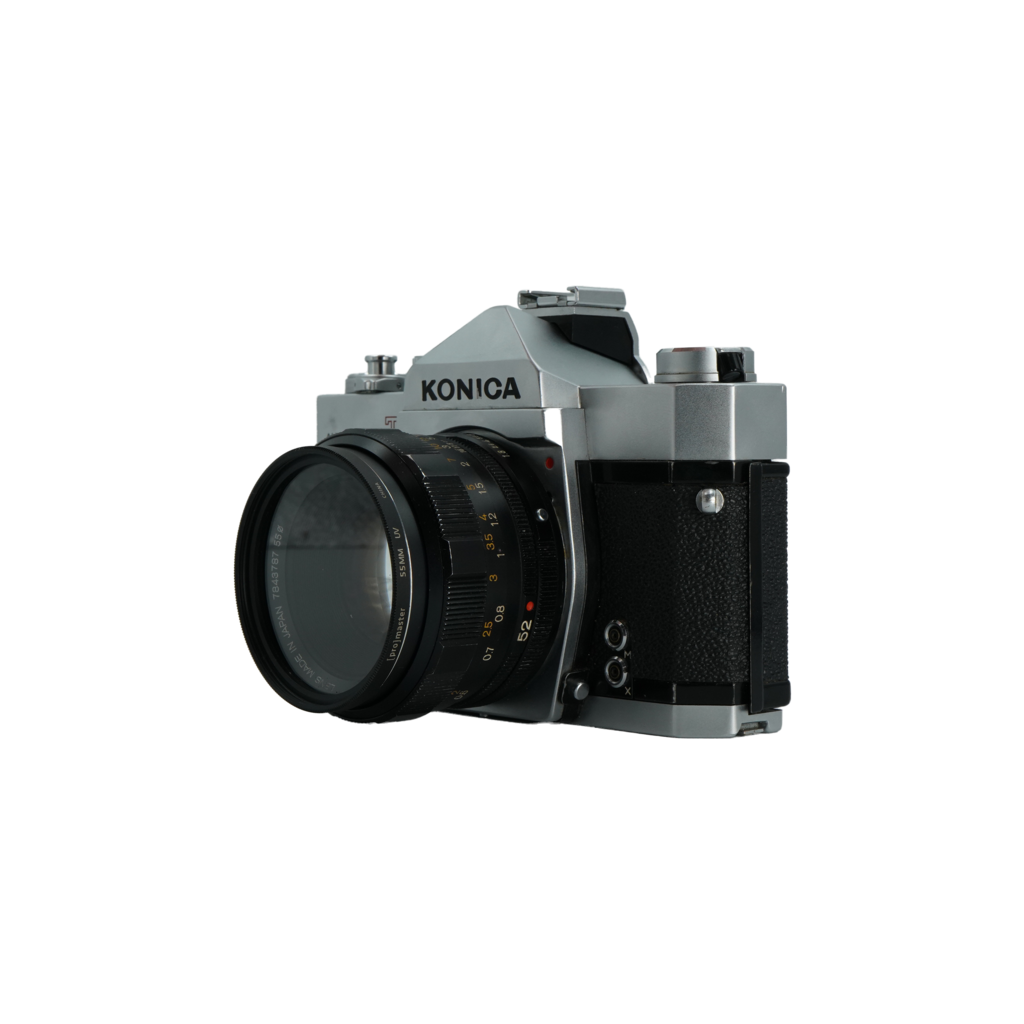 Konica Autoreflex T 35mm Film Camera with Konica Hexanon AR 52mm f/1.8 Lens
