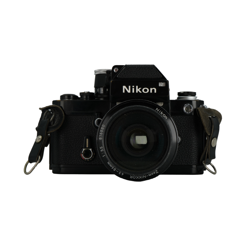 Nikon F2 SLR film camera with Nikon 43-86mm f/3.5 and Nikon 80-200mm f/4.5