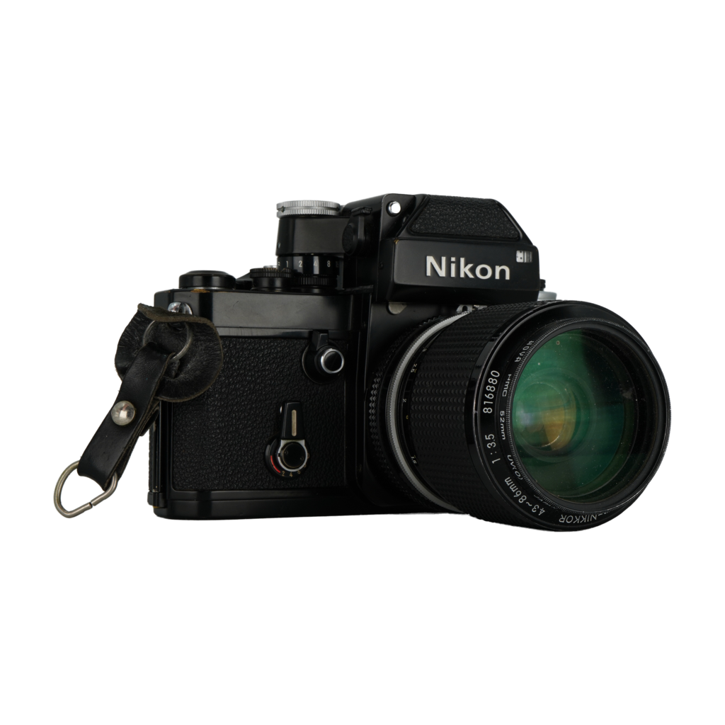 Nikon F2 SLR film camera with Nikon 43-86mm f/3.5 and Nikon 80-200mm f/4.5
