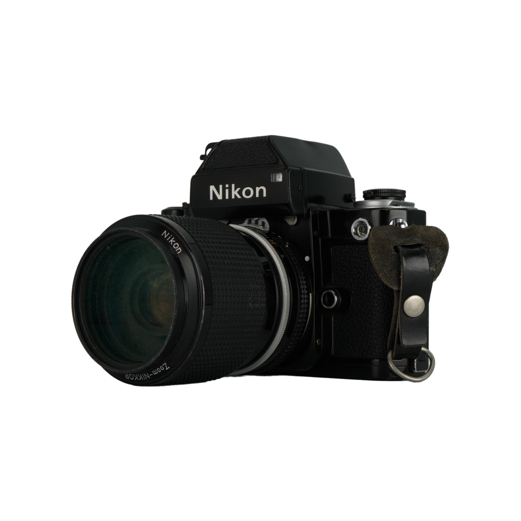 Nikon F2 SLR film camera with Nikon 43-86mm f/3.5 and Nikon 80-200mm f/4.5