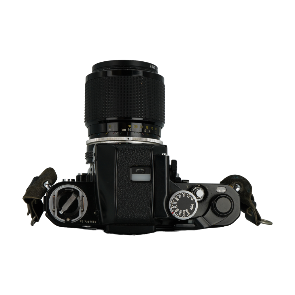 Nikon F2 SLR film camera with Nikon 43-86mm f/3.5 and Nikon 80-200mm f/4.5