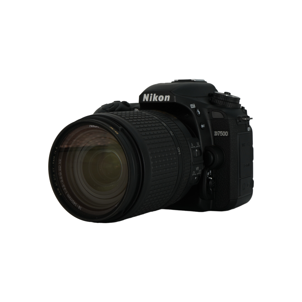 Nikon D7500 APS-C DSLR camera with Nikon AF-S 18-140mm f/3.5-5.6 G ED VR APS-C DSLR telephoto zoom lens
