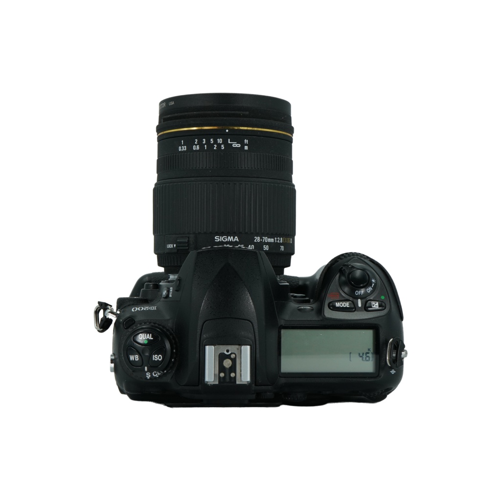 Nikon D200 APS-C DSLR and Sigma 28-70mm f/2.8 full frame DSLR lens for Nikon F