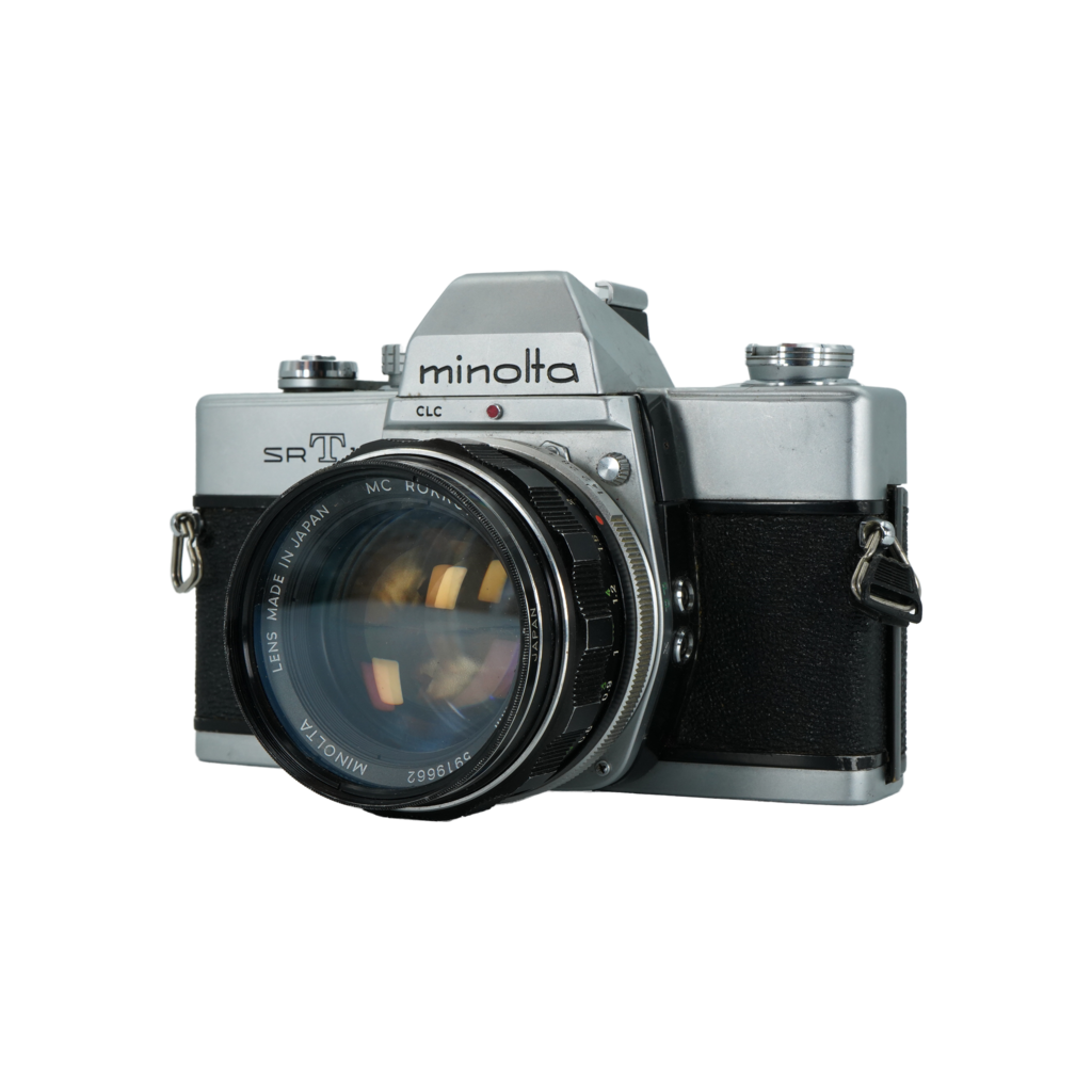 Minolta SRT 101 35mm film camera with MC 58mm f/1.4 SLR lens