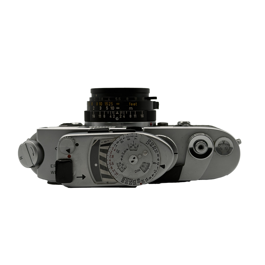 Leica M4 Chrome 35mm Rangefinger Camera with Leica Summicron 35mm f/2 Rangefinder Lens and Leica MR Metrowatt Light Meter (CLA on 5/7/26)
