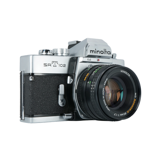 Minolta SRT-102 35mm Film Camera with MD Rokkor-X 50mm f/1.7 Lens
