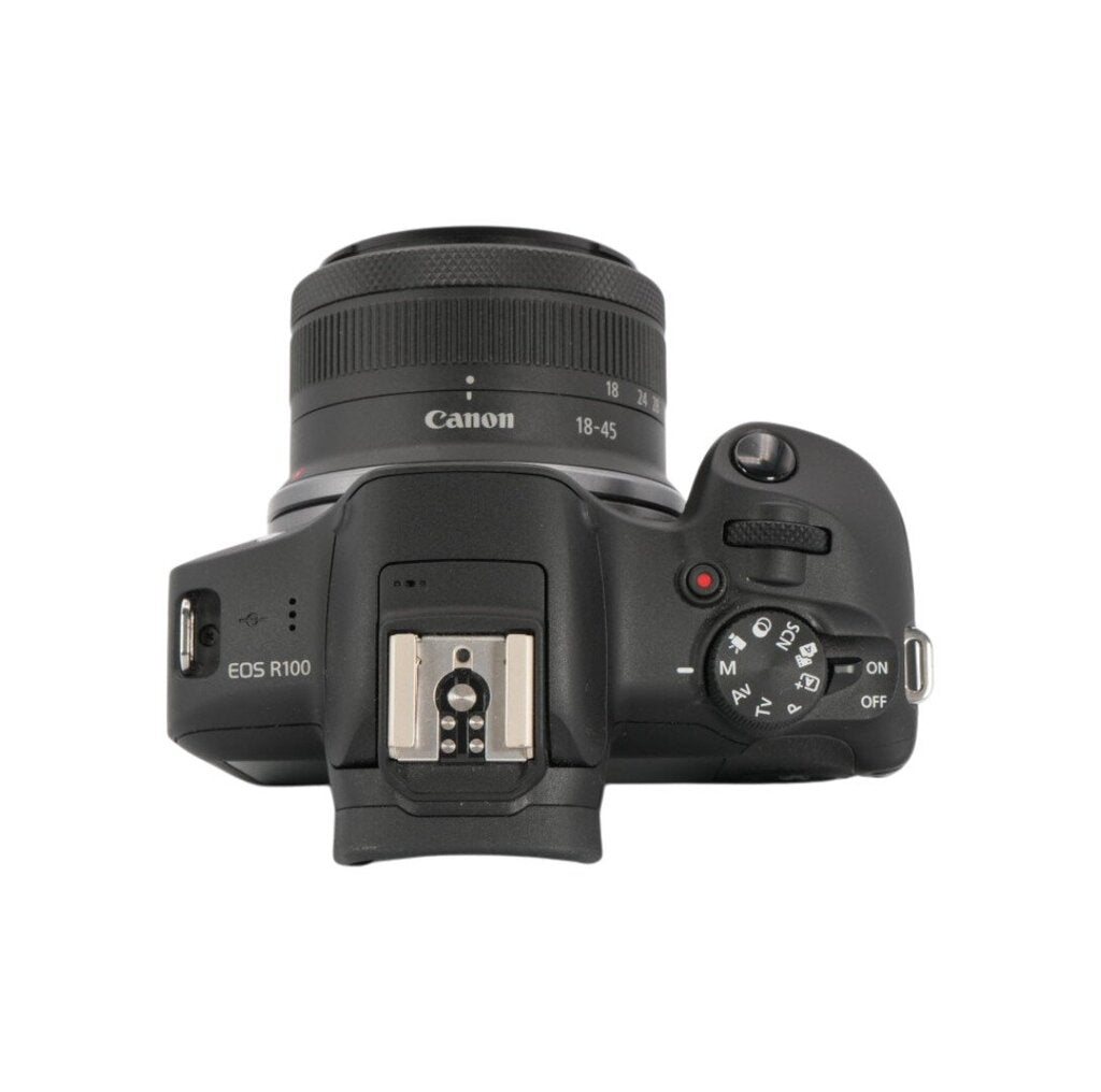Canon R100 APS-C Mirrorless Camera with Canon RF-S 18-45mm f/4.5-5.6 IS STM Lens