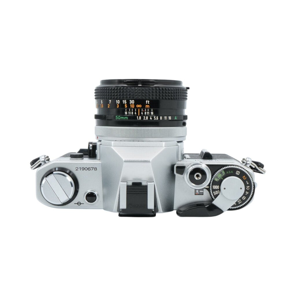 Canon AE-1 35mm Film Camera with Canon FD 50mm f/1.8 SLR Lens