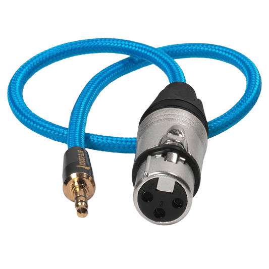 Kondor Blue 16" Female XLR to 3.5mm Male Mini TRS Blue Braided