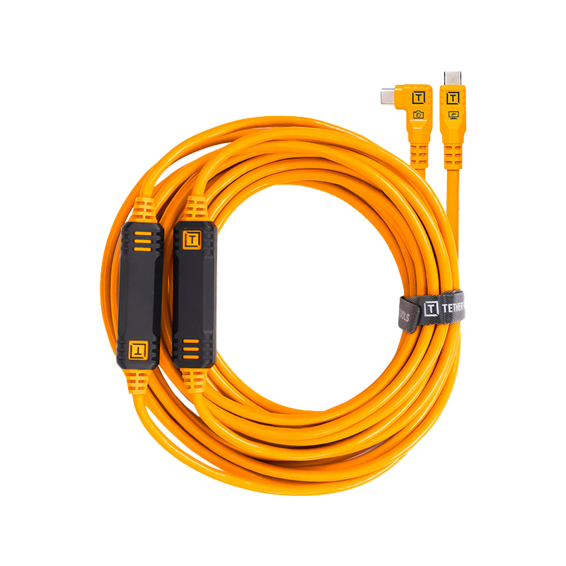Tether Tools TetherPro USB-C to USB-C Straight to Right Angle Cable - 31' Length
