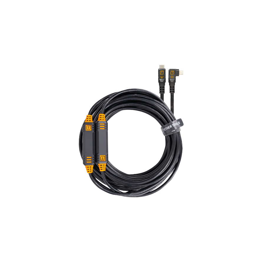 Tether Tools TetherPro USB-C to USB-C Straight to Right Angle Cable - 31' Length