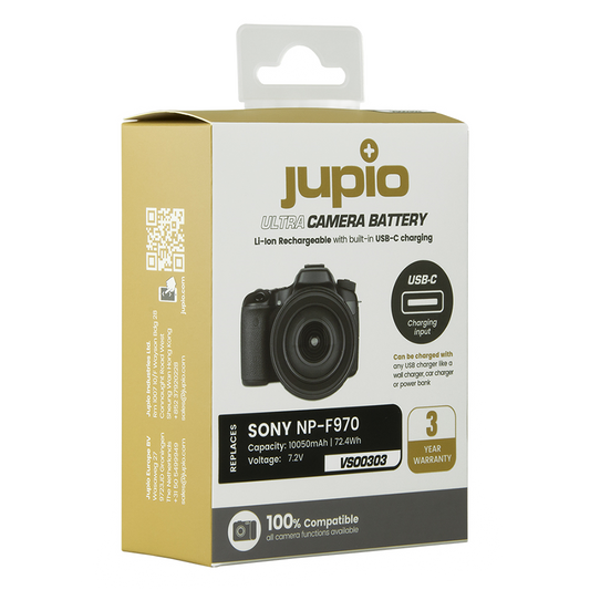 Jupio NP-F970 ULTRA C (USB-C 20W PD input/output) 10050mAh