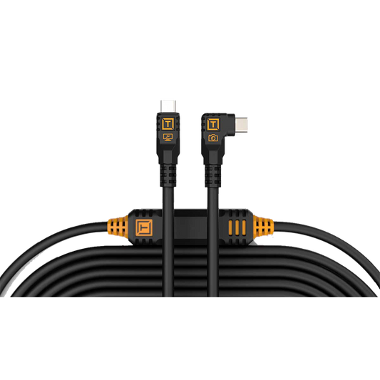 Tether Tools TetherPro USB-C to USB-C Straight to Right Angle Cable - 31' Length