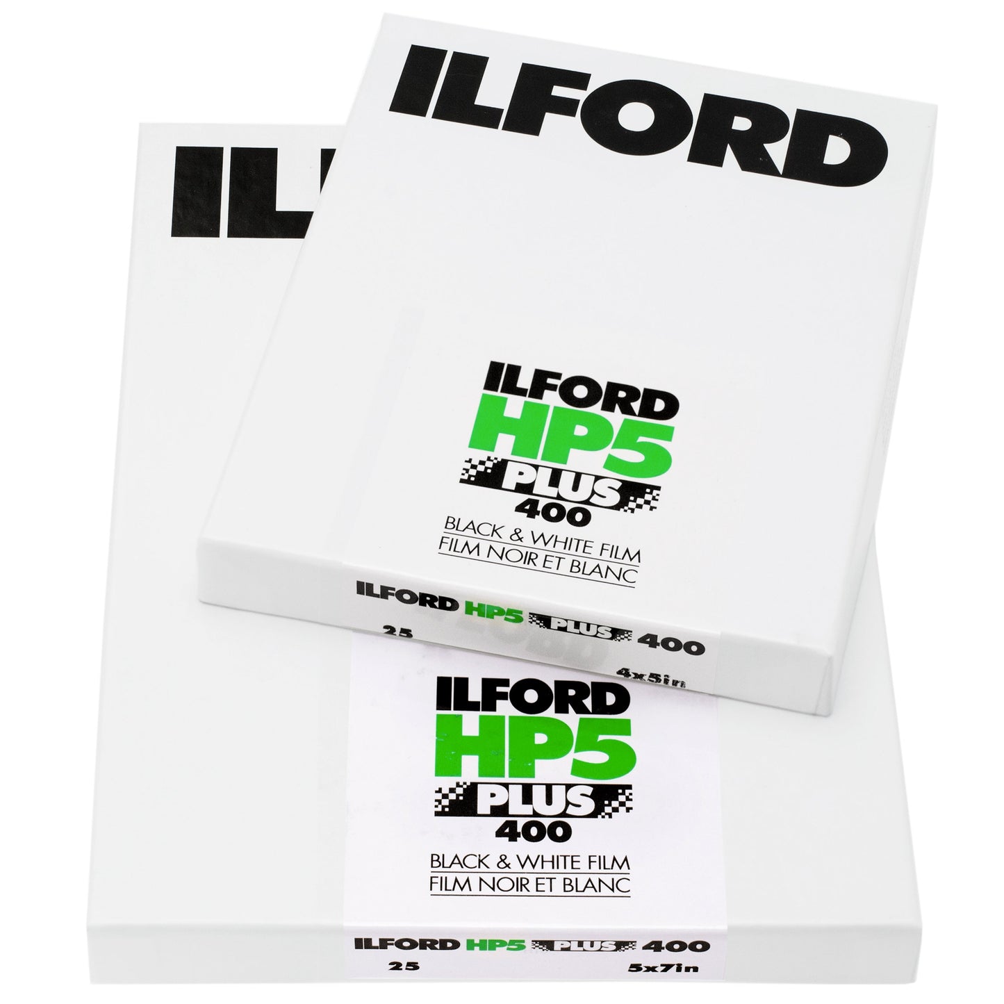 Ilford HP5 Plus 400 Black & White Negative 4 x 5" Sheet Film, 25 Sheets