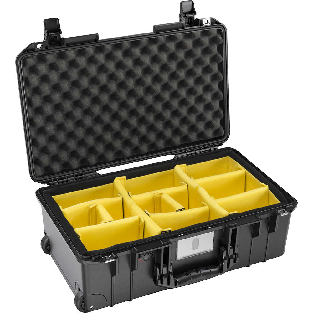 Pelican 1535 Air Wheeled Carry-On Hard Case with Padded Divider Insert (Black)