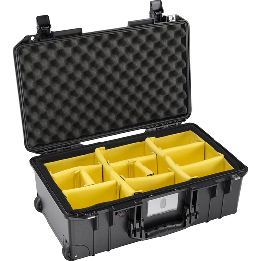 Pelican 1535 Air Wheeled Carry-On Hard Case with Padded Divider Insert (Black)