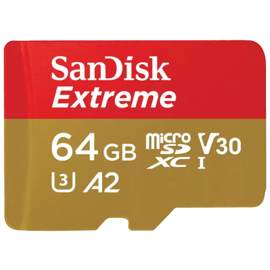 Sandisk Extreme MicroSD UHS-I Class 10 Memory Card with Adapter, 64GB