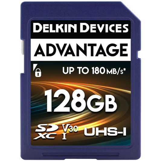 OPEN BOX - Delkin ADVANTAGE UHS-I (V30) SD Memory Cards - 128GB