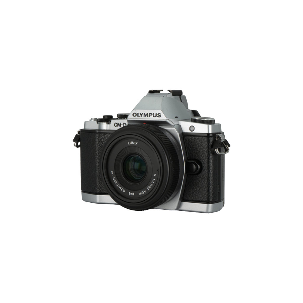 Olympus OM-D E-M5 micro four thirds mirrorless camera with Panasonic Lumix 20mm f/1.7 ASPH micro four thirds mirrorless lens