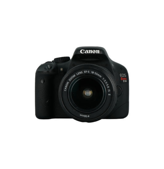 Canon T2i APS-C DSLR camera with canon EFS 18-55mm f/3.5-5.6 is ii, and EFS 55-250mm f/4-5.6 is ii lenses