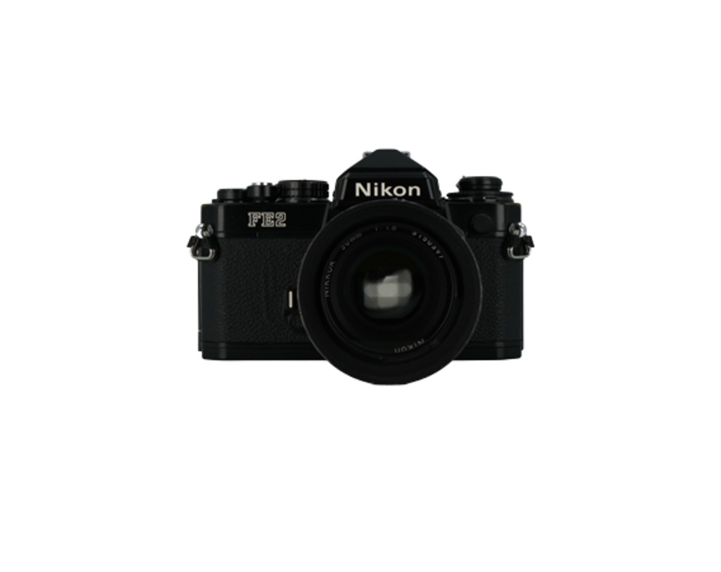 Nikon FE2 35mm film camera with Nikon 50mm f/1.8 AI-S full frame SLR lens