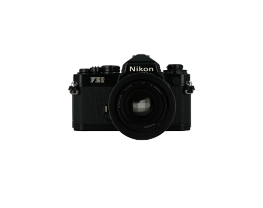 Nikon FE2 35mm film camera with Nikon 50mm f/1.8 AI-S full frame SLR lens