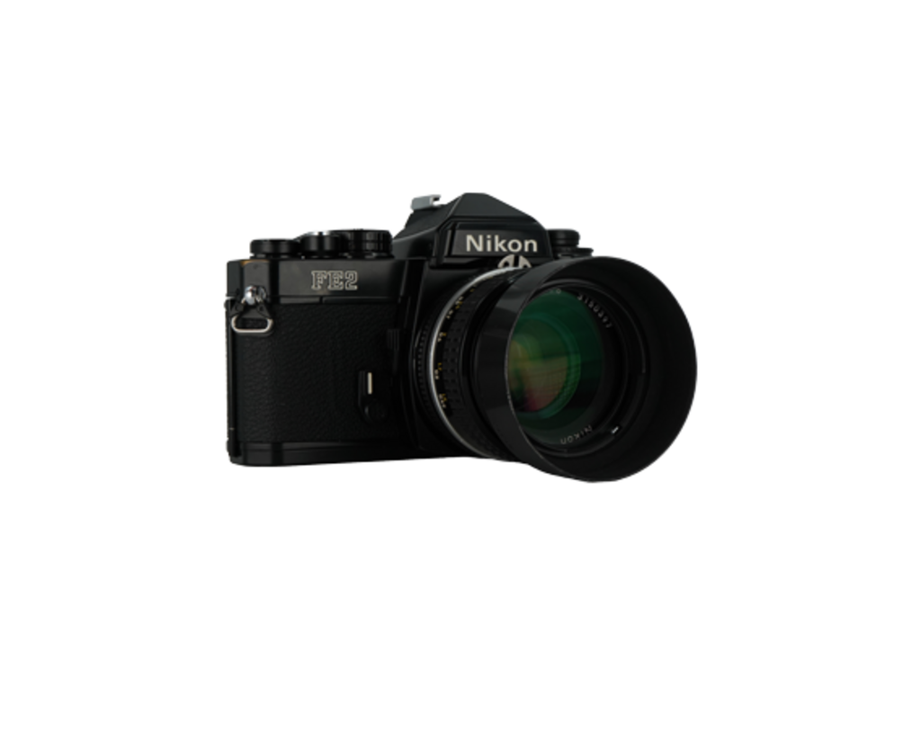 Nikon FE2 35mm film camera with Nikon 50mm f/1.8 AI-S full frame SLR lens