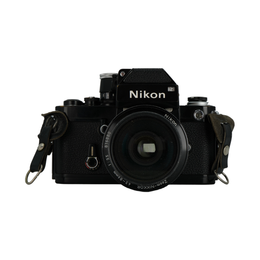 Nikon F2 SLR film camera with Nikon 43-86mm f/3.5 and Nikon 80-200mm f/4.5