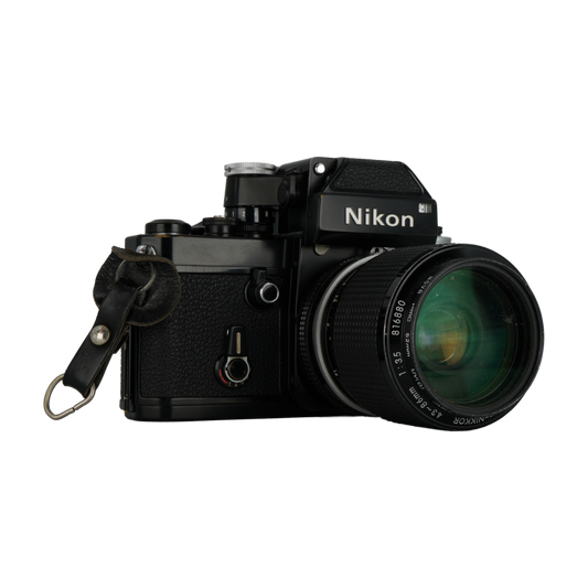 Nikon F2 SLR film camera with Nikon 43-86mm f/3.5 and Nikon 80-200mm f/4.5