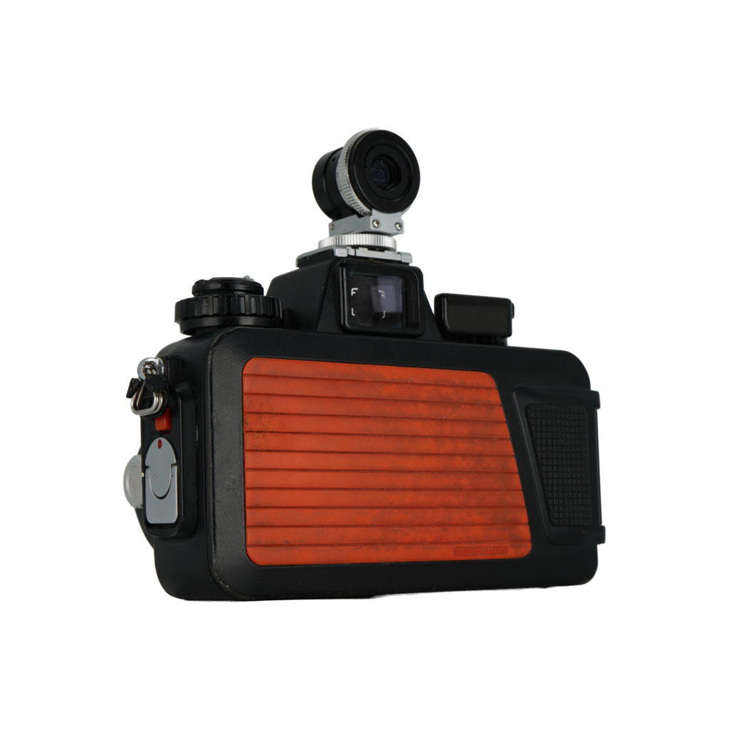 Nikon Nikonos-V 35mm film underwater dive camera, Nikon Nikonos 35mm f/2.5 Dive lens, and Nikon Nikonos 80mm f/4 dive lens.