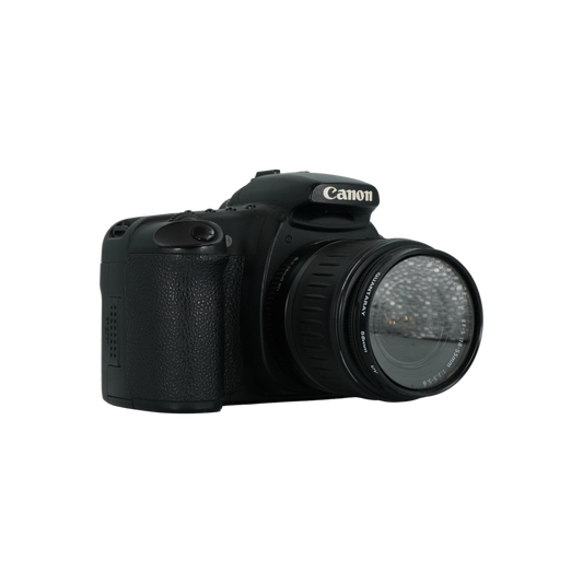 Canon 20D APS-C DSLR camera, Canon 18-55mm f/3.5-5.6 APS-C DSLR lens, and 55-250mm f/4-5.6 IS APS-C DSLR zoom lens