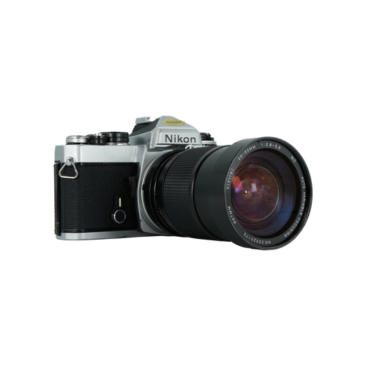 Nikon 35mm SLR and Vivitar 28-85mm f/2.8 zoom lens for Nikon F mount