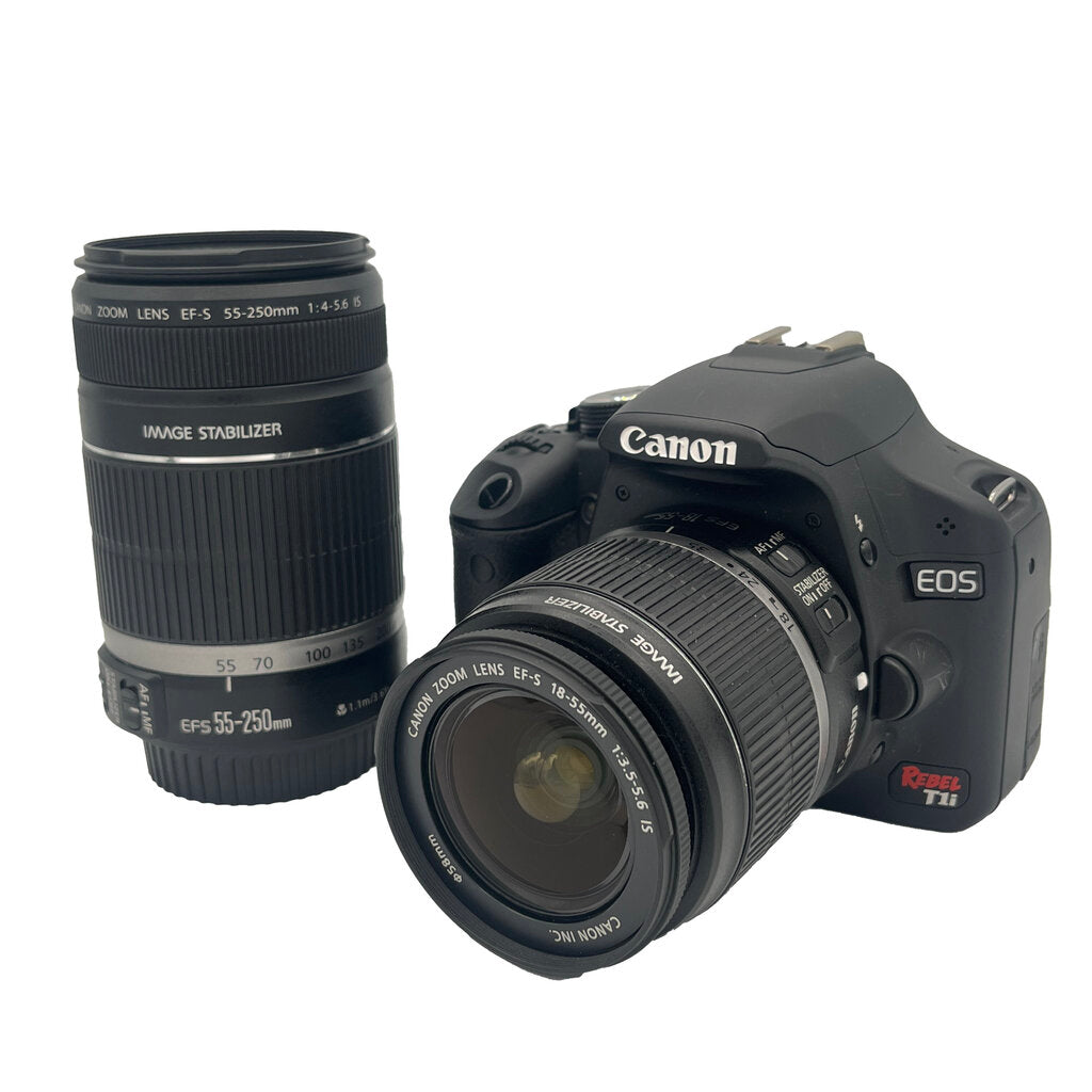 Canon EOS Rebel T1i APS-C DSLR Camera Kit with Canon EF-S 18-55mm f/3.5-5.6 IS and Canon 55-250mm f/4-5.6 Lenses