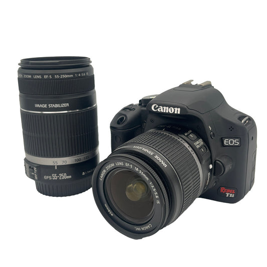 Canon EOS Rebel T1i APS-C DSLR Camera Kit with Canon EF-S 18-55mm f/3.5-5.6 IS and Canon 55-250mm f/4-5.6 Lenses