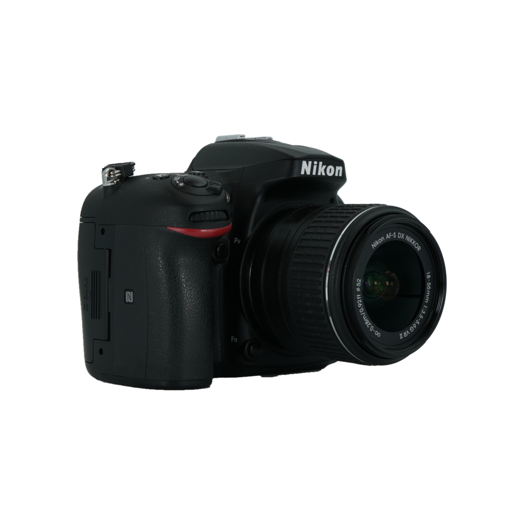 Nikon D2200 APS-C DSLR camera with Nikon 18-55mm f/3.5-5.6 zoom lens