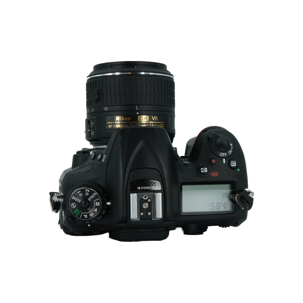 Nikon D2200 APS-C DSLR camera with Nikon 18-55mm f/3.5-5.6 zoom lens