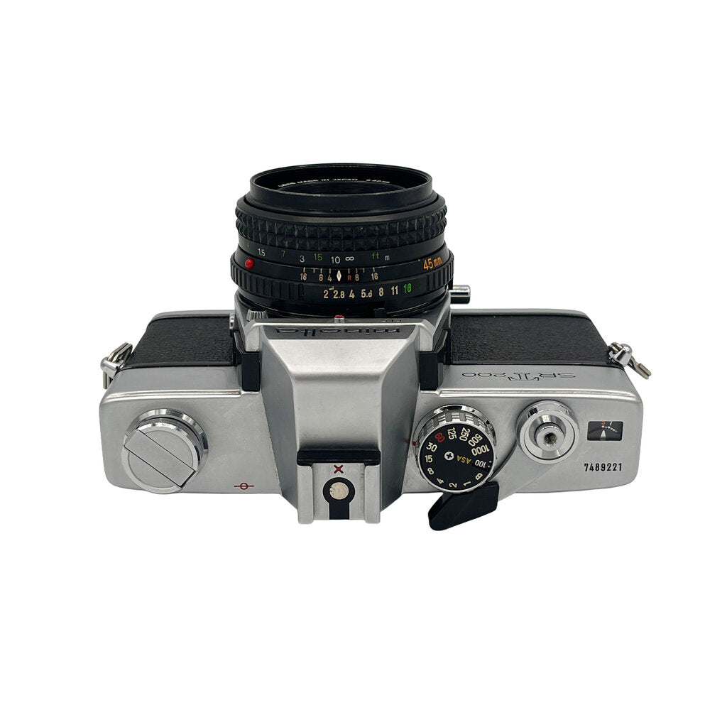 Minolta SRT 200 35mm Film Camera w/ Minolta MD Rokkor-X 45mm f/2 and Minolta MD Celtic 135mm f/3.5 Lens