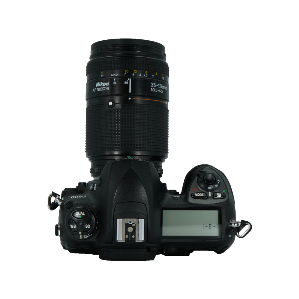 Nikon D200 APS-C DSLR camera with Nikon 35-135mm f/3.5-4.5 full frame DSLR telephoto zoom lens