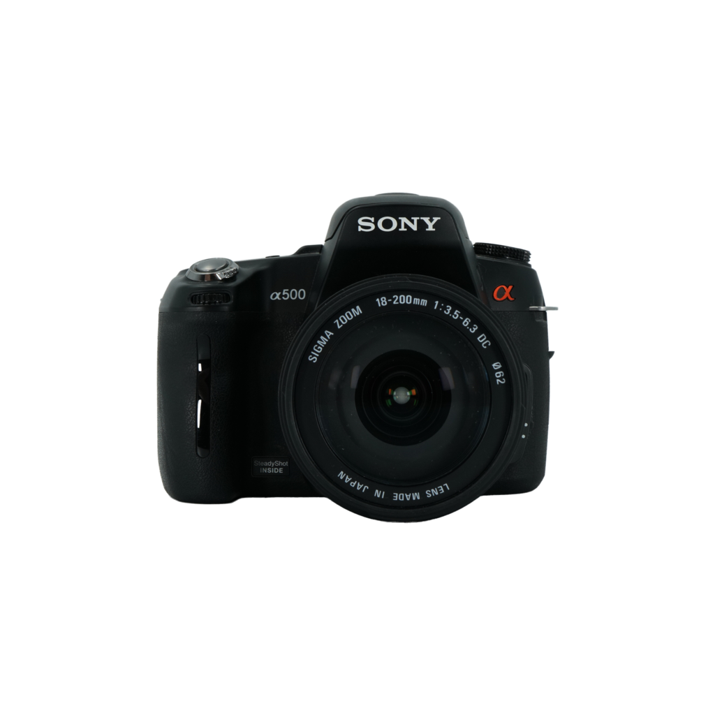 Sony a500 full frame DSLR camera with Sigma DC 18-200mm f/3.5-6.3 full frame DSLR telephoto zoom lens