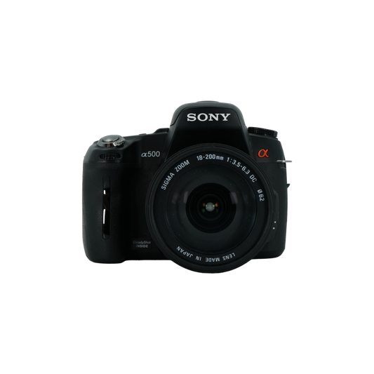 Sony a500 full frame DSLR camera with Sigma DC 18-200mm f/3.5-6.3 full frame DSLR telephoto zoom lens