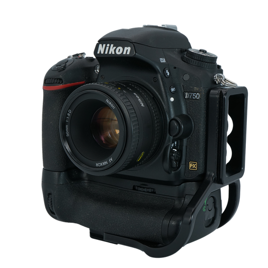 Nikon D750 DSLR Camera w/AF NIKKOR 50mm f/1.8 D Autofocus Lens and NB-D18 Grip