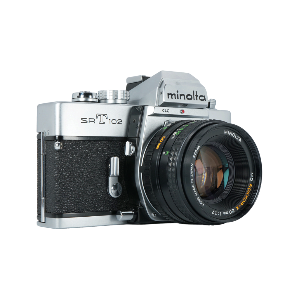 Minolta SRT-102 35mm Film Camera with MD Rokkor-X 50mm f/1.7 Lens