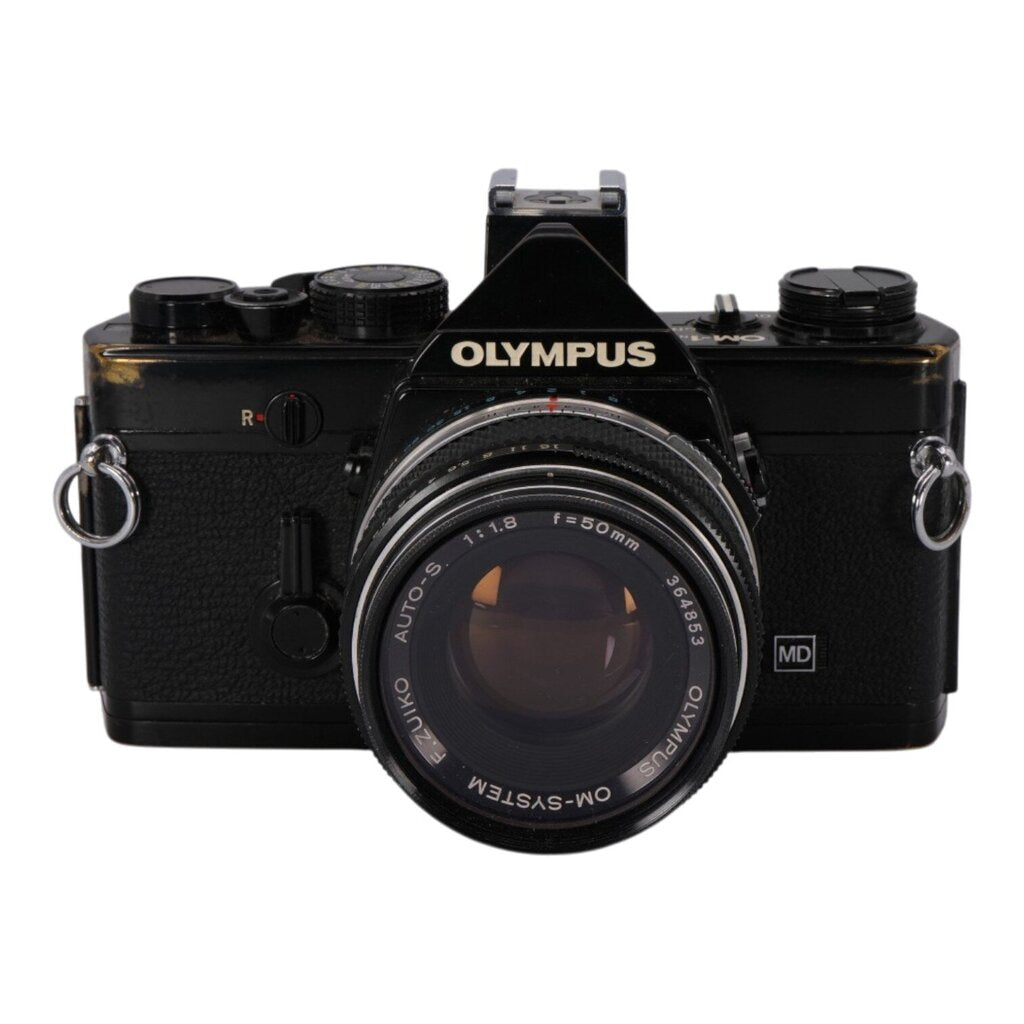 Olympus OM-1n 35mm Film Camera w/ Olympus OM 50mm f/1.8 and 75-150 f/4 Lens