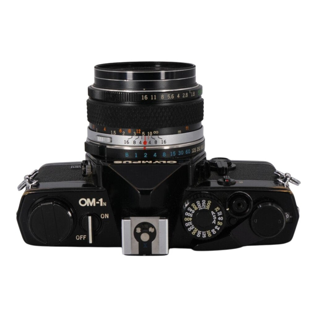 Olympus OM-1n 35mm Film Camera w/ Olympus OM 50mm f/1.8 and 75-150 f/4 Lens