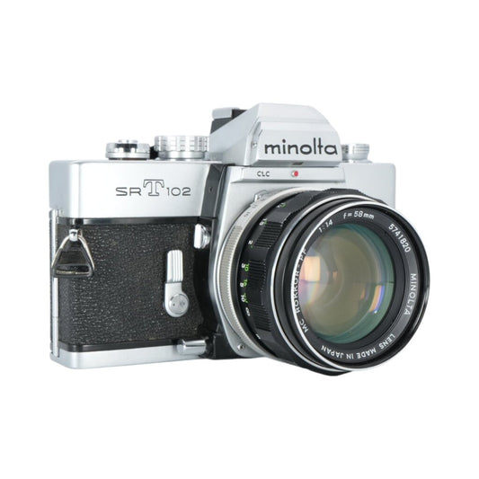 Minolta SRT 102 35mm Film Camera with Minolta Rokkor - PF 58mm f/1.4 Lens