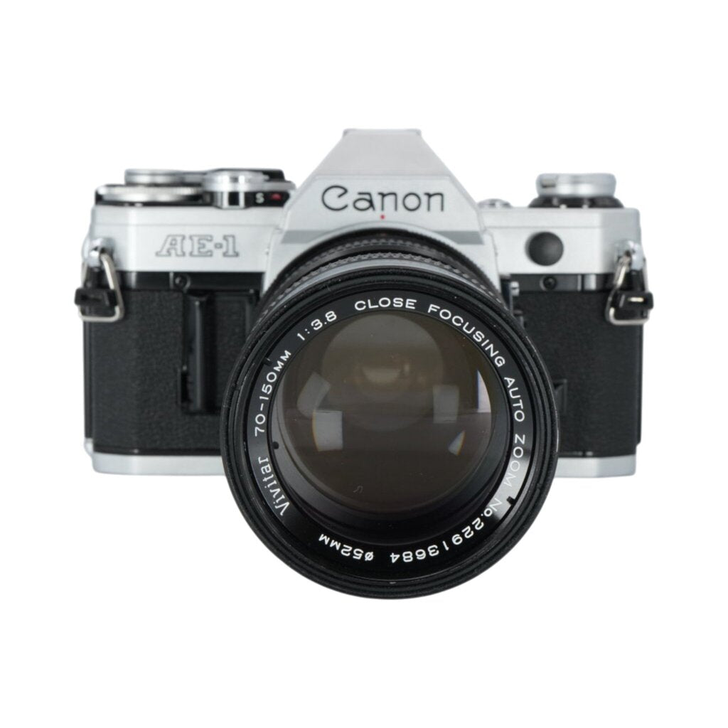 Canon AE-1 35mm Film Camera with Vivitar 70-150mm f/3.8 SLR Lens