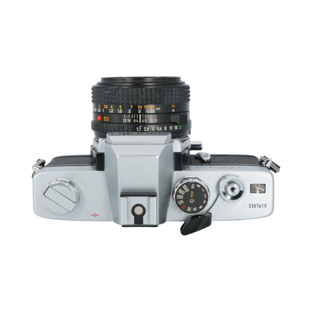 Minolta SRT 303b 35mm Film Camera with Minolta MD 50mm f/1.7 SLR Lens