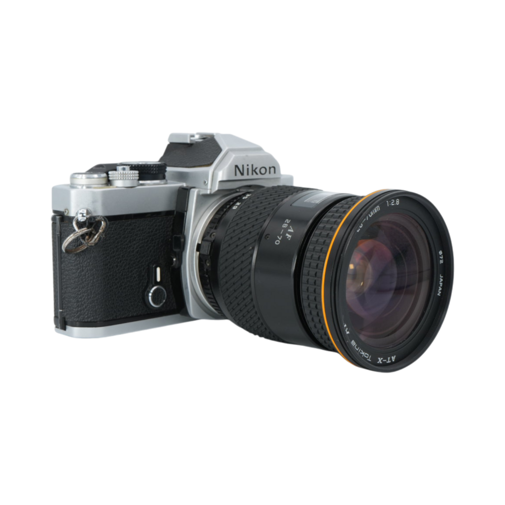 Nikon FM 35mm Film Camera with Tokina AT-X 28-70mm f/2.8 Lens for Nikon F-Mount