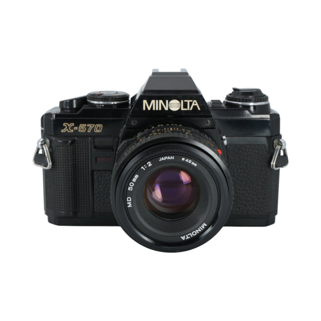 Minolta X-570 35mm Film Camera with Minolta MD 50mm f/2 SLR Lens