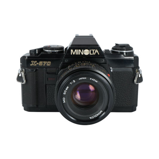 Minolta X-570 35mm Film Camera with Minolta MD 50mm f/2 SLR Lens